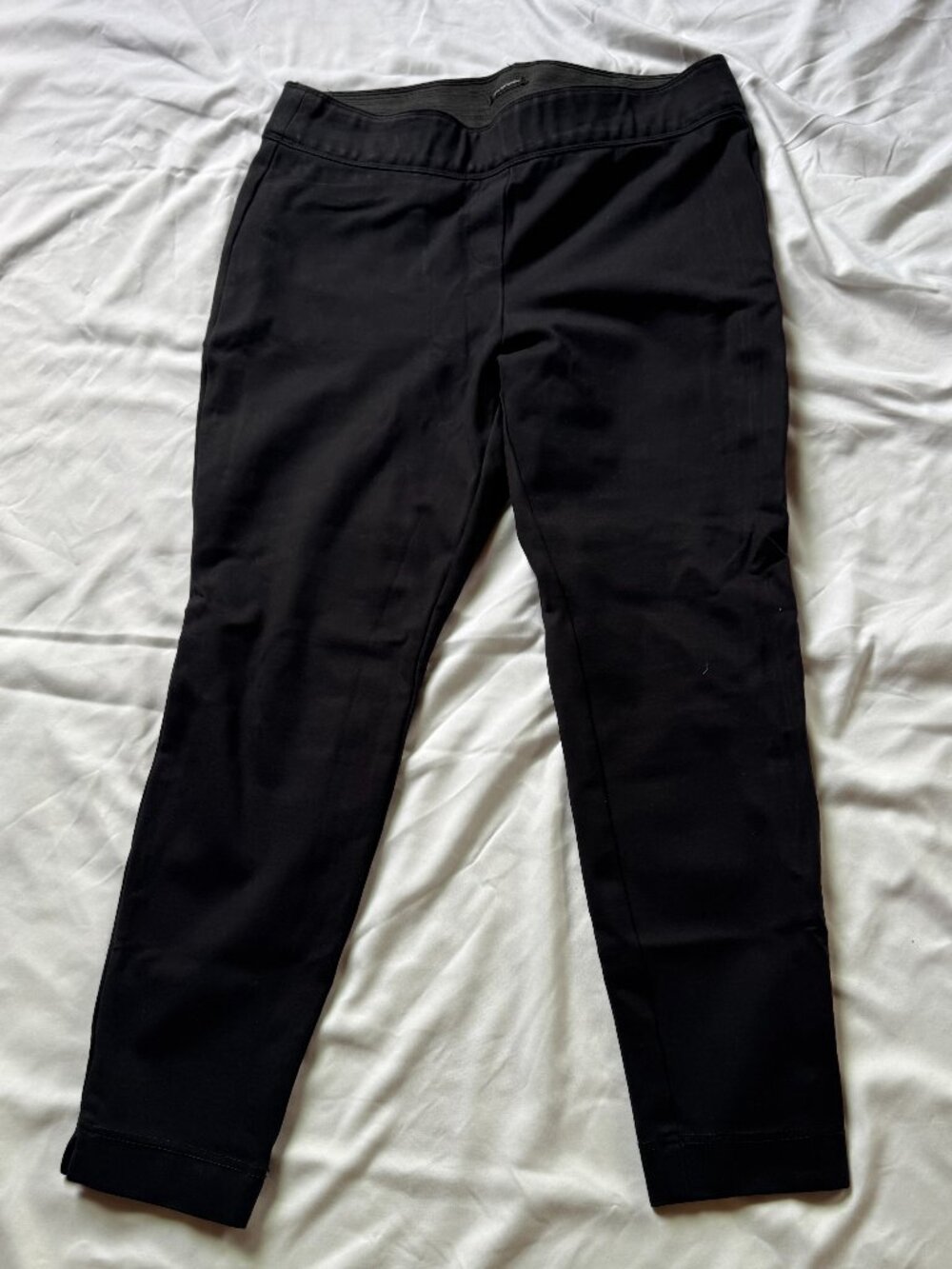 Worthington All-On Skinny Pull On Pants Womens Large Black Slim Stretch